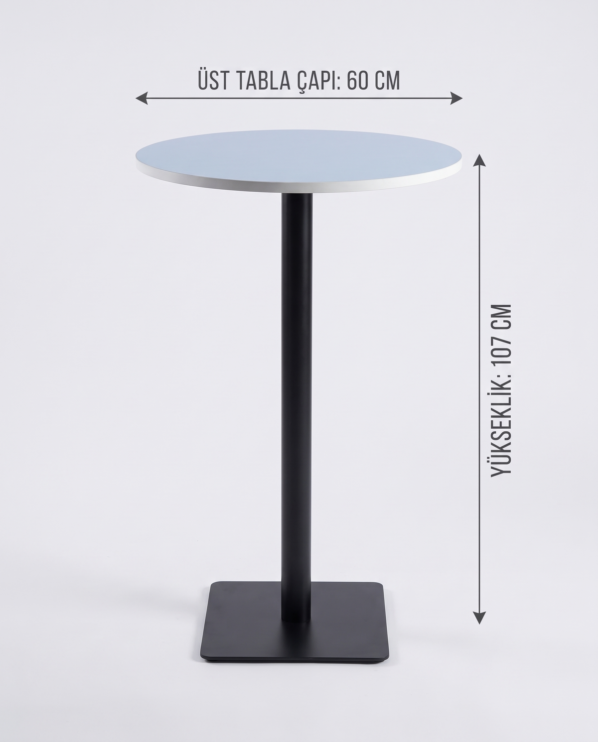 Çağlar Metal Sabit Ayak Kokteyl Masası – 107 CM