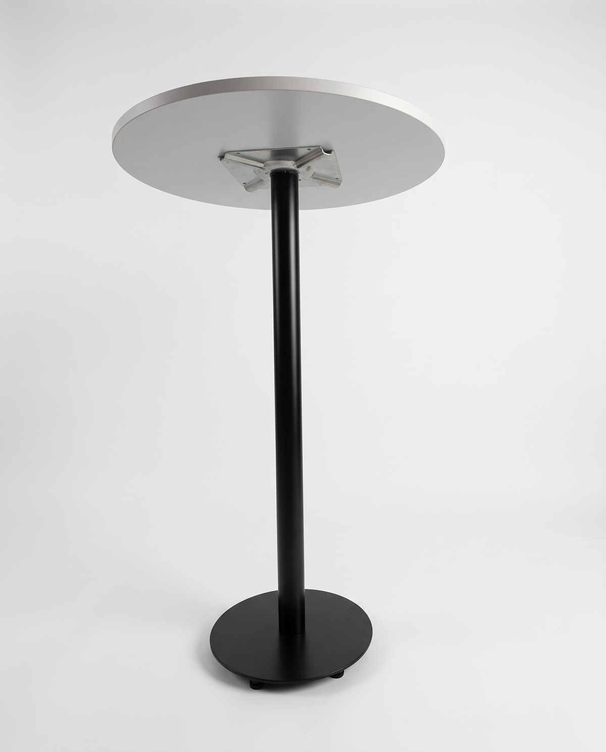Çağlar Metal Kokteyl Bistro Masa 70 cm Tabla Çapı 107 cm Yükseklik MDF Lam Üst Tabla Metal Ayak Bar Masası