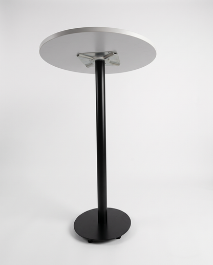 Çağlar Metal Kokteyl Bistro Masa 70 cm Tabla Çapı 107 cm Yükseklik MDF Lam Üst Tabla Metal Ayak Bar Masası