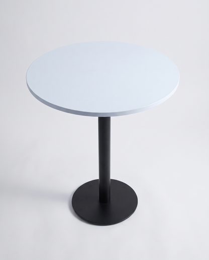 Çağlar Metal Kokteyl Bistro Masa 70 cm Tabla Çapı 107 cm Yükseklik MDF Lam Üst Tabla Metal Ayak Bar Masası
